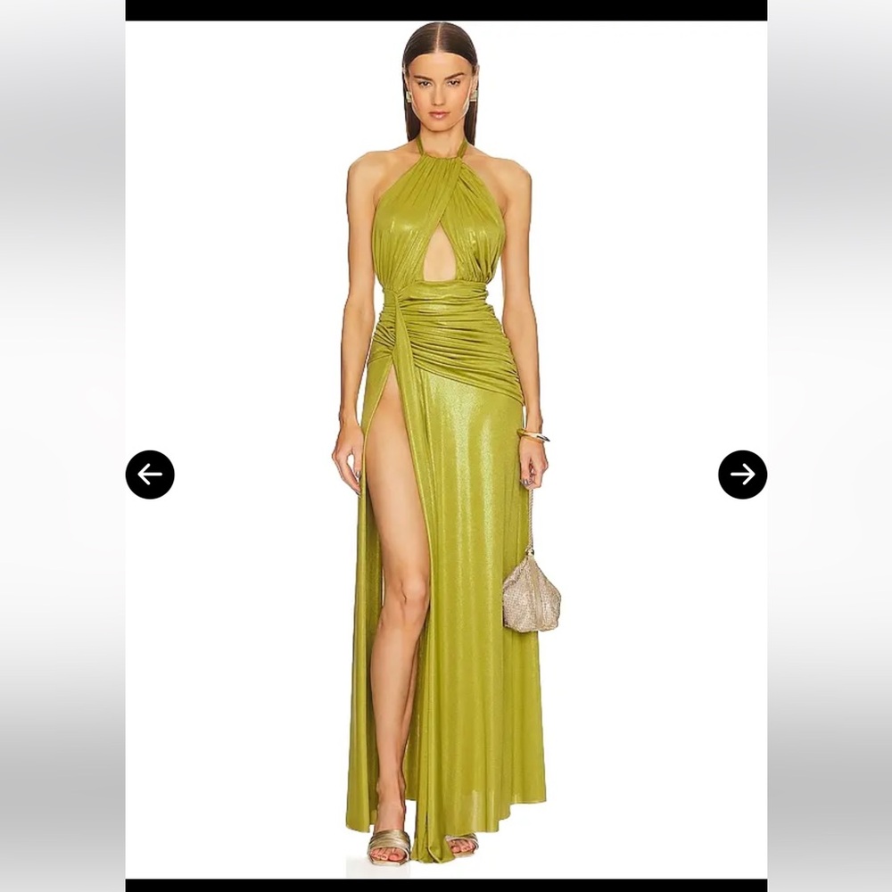 PatBO Halter Metallic Dress